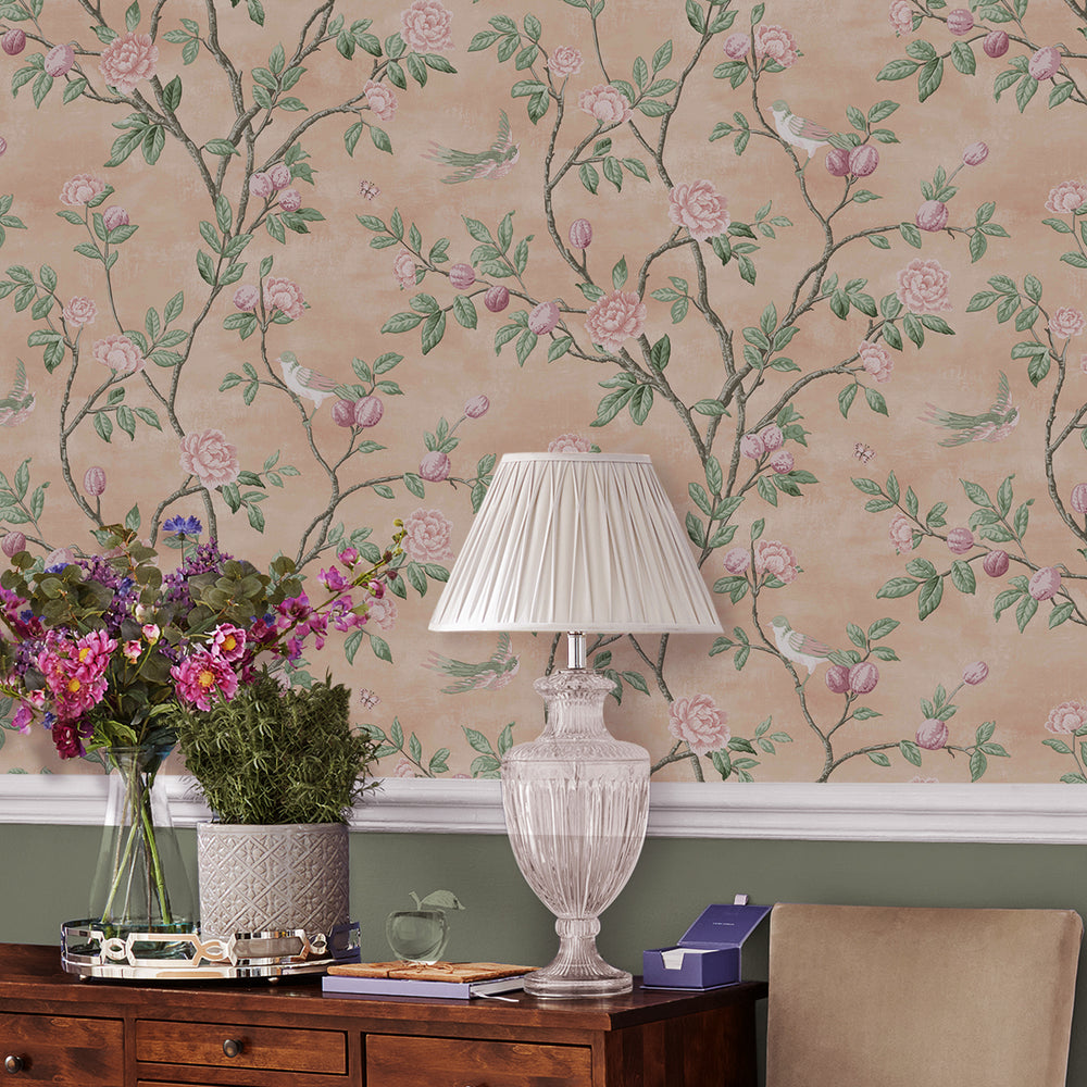 Laura Ashley Eglantine Blush Wallpaper Wallpaper