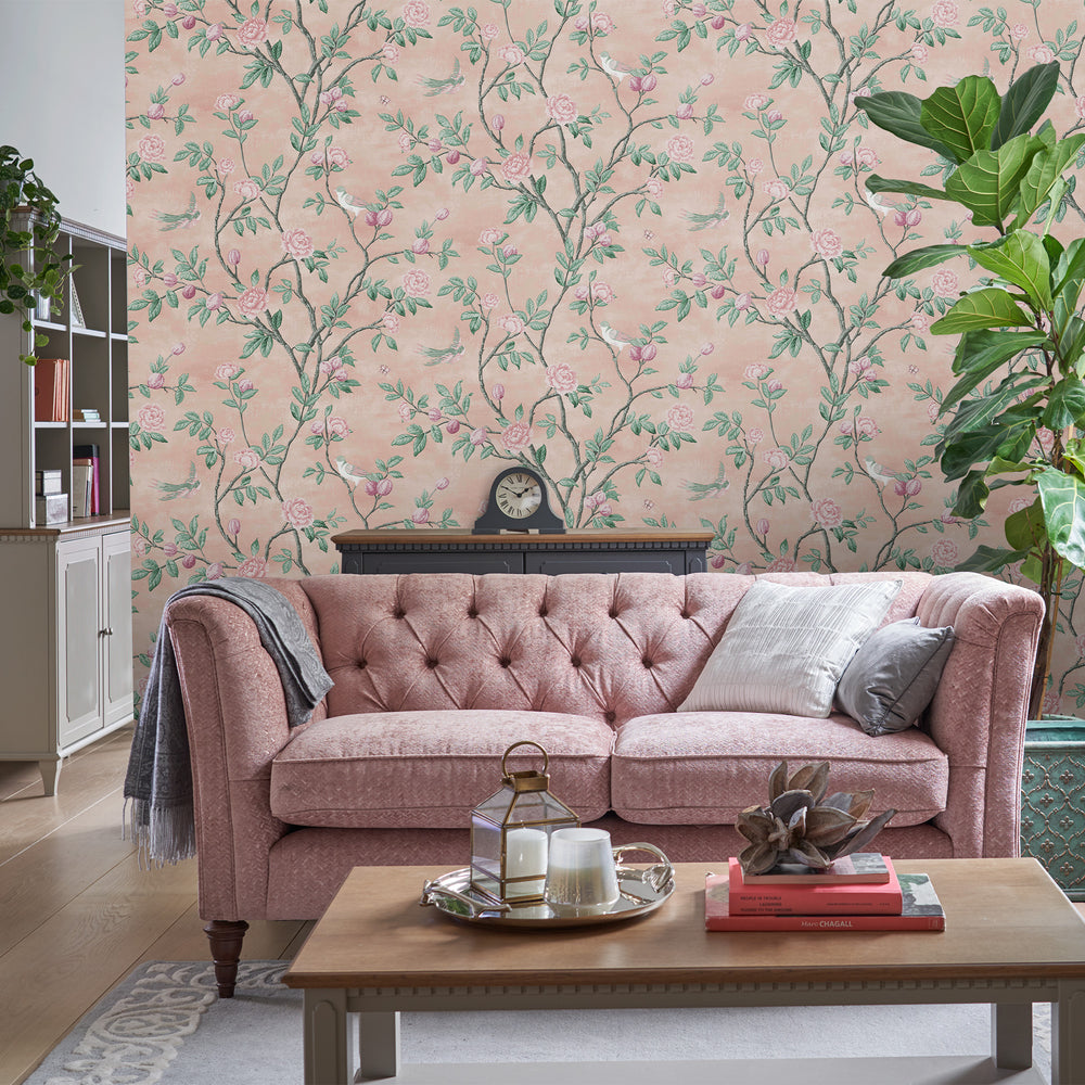 Laura Ashley Eglantine Blush Wallpaper Wallpaper