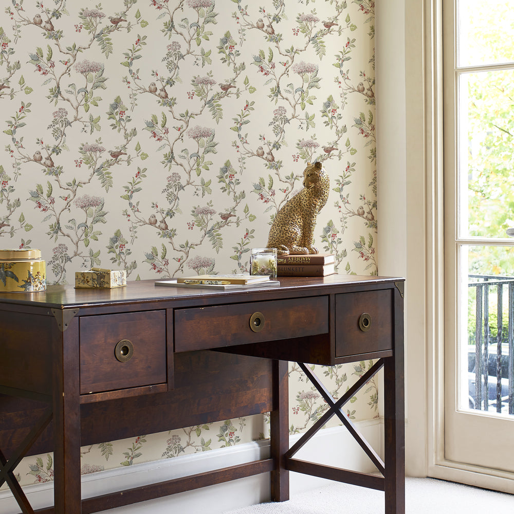 Laura Ashley Elderwood Duck Egg Wallpaper Wallpaper