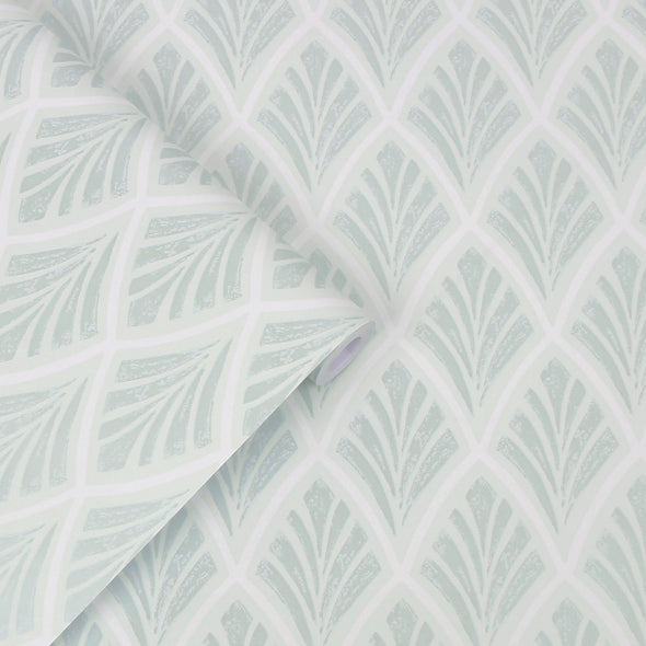 Laura Ashley Florin Duck Egg Wallpaper Wallpaper