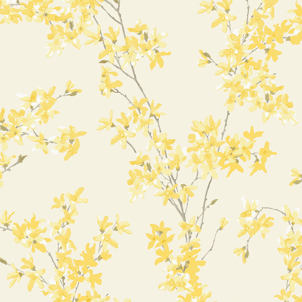 Laura Ashley Forsythia Steel Wallpaper Wallpaper