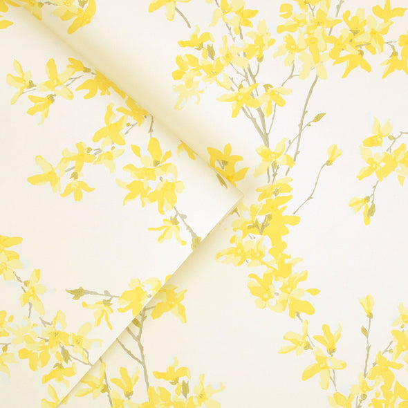 Laura Ashley Forsythia Steel Wallpaper Wallpaper