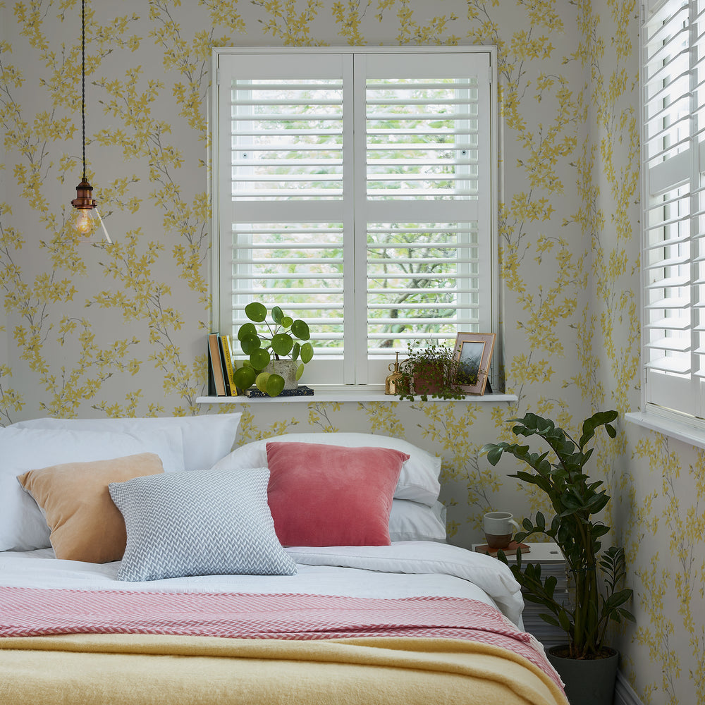 Laura Ashley Forsythia Steel Wallpaper Wallpaper