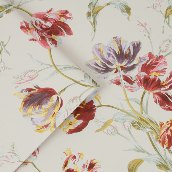Laura Ashley Gosford Cranberry Wallpaper Wallpaper