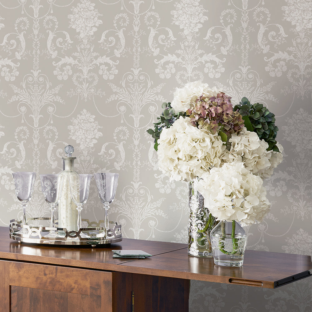 Laura Ashley Josette Amethyst Wallpaper