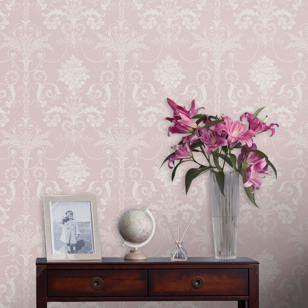 Laura Ashley Josette Amethyst Wallpaper