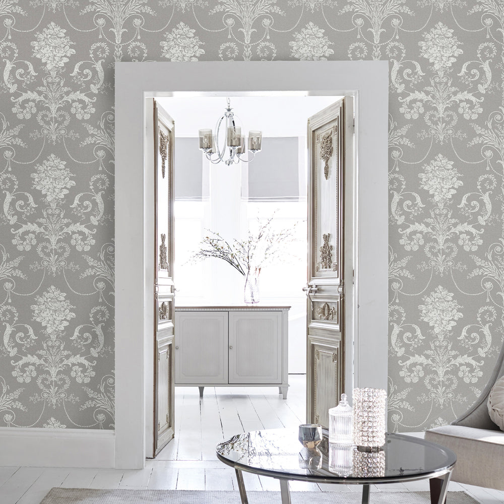 Laura Ashley Josette Amethyst Wallpaper
