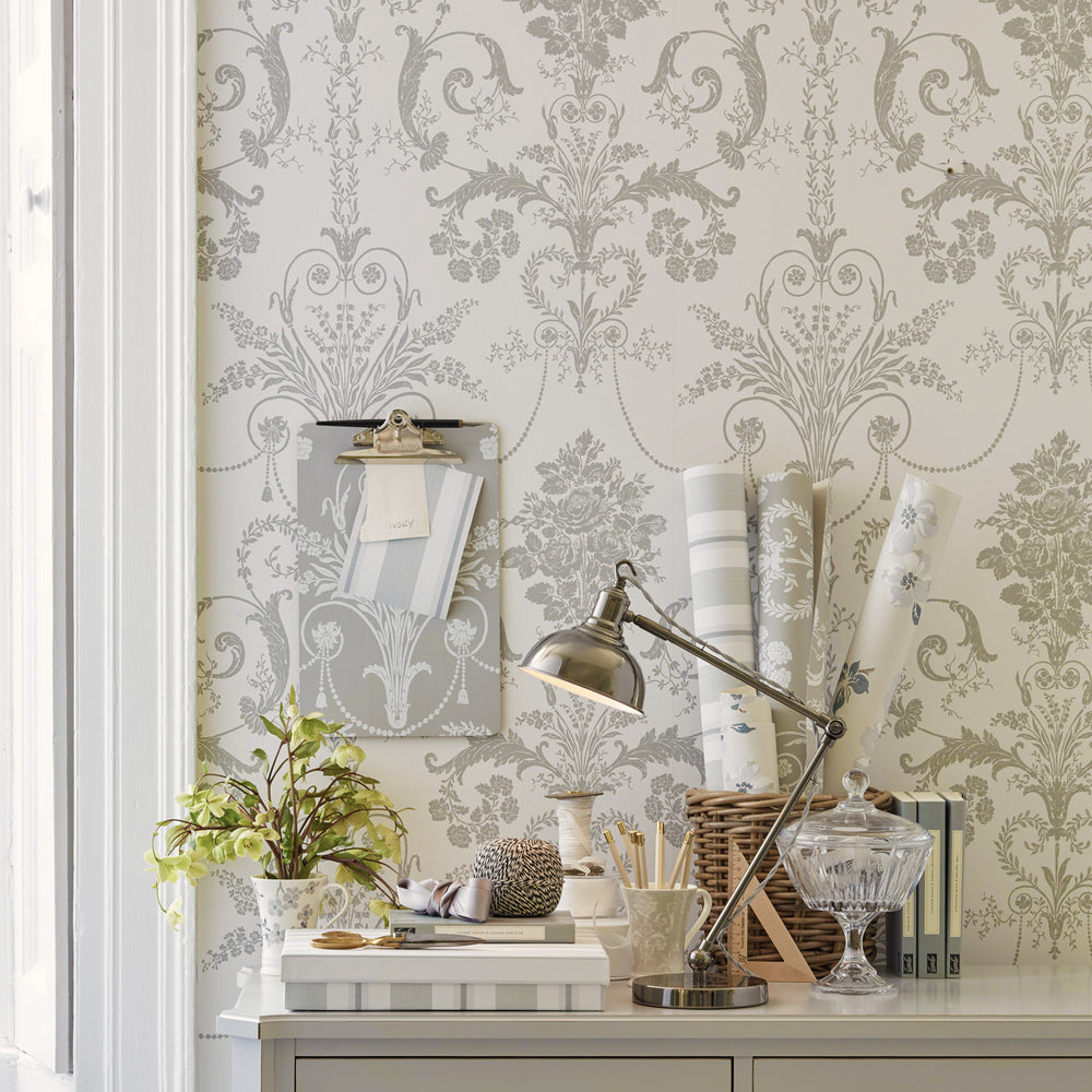 Laura Ashley Josette Amethyst Wallpaper