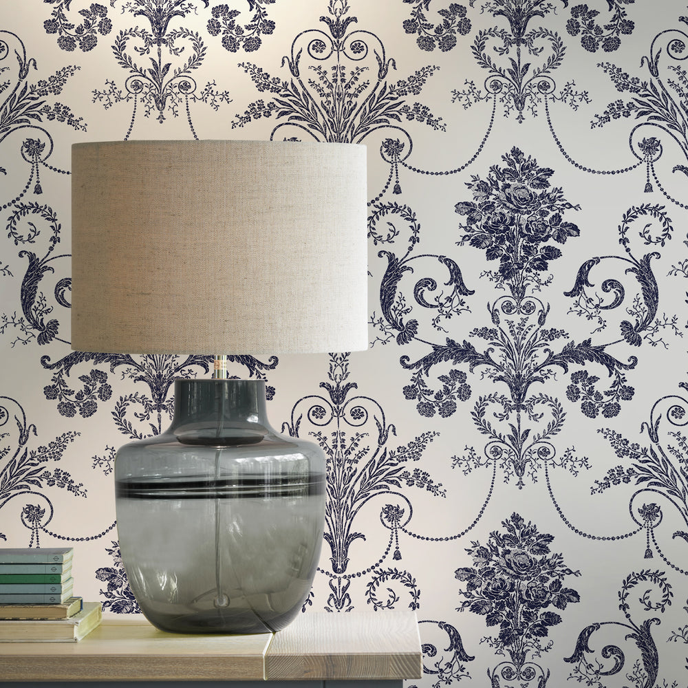 Laura Ashley Josette Amethyst Wallpaper
