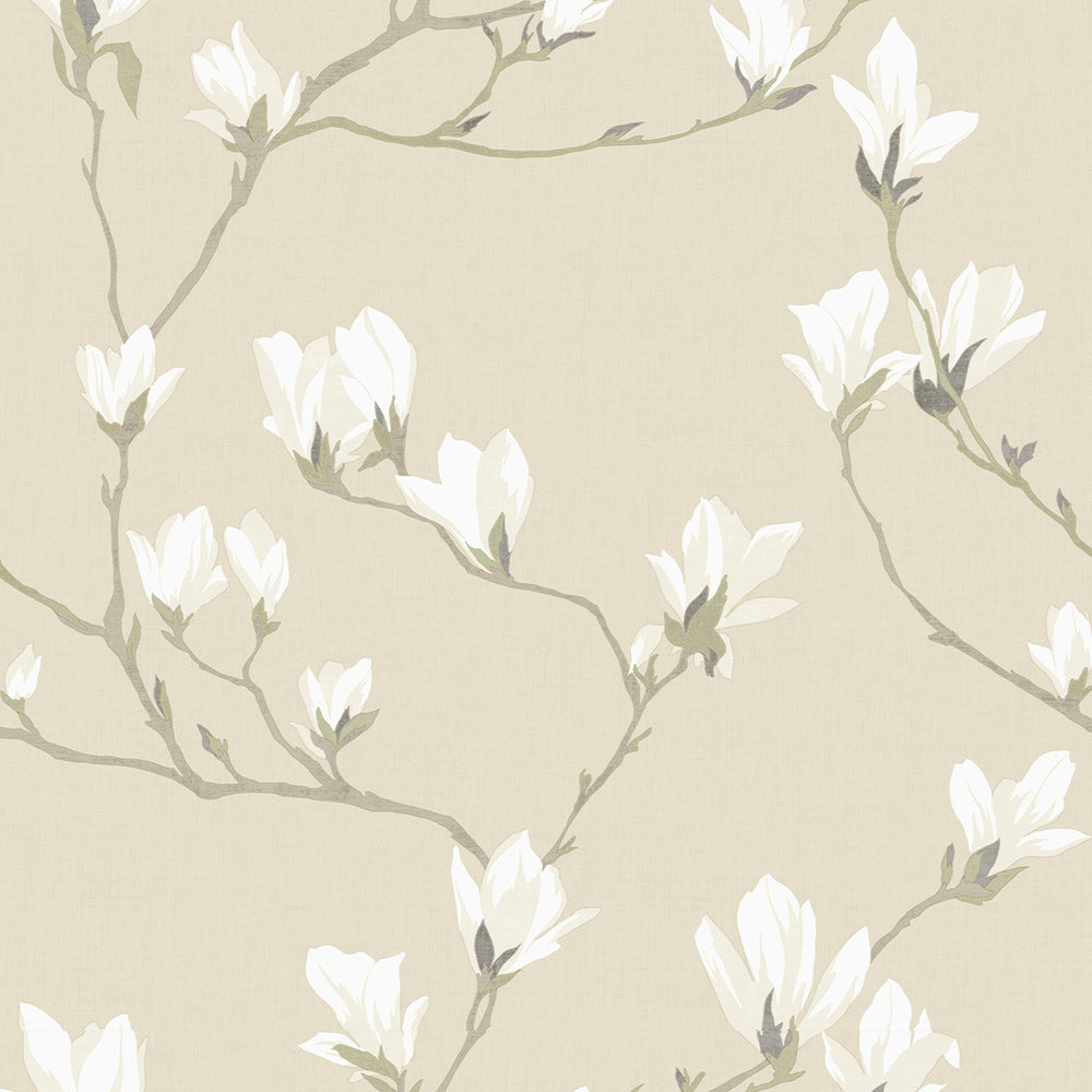 Laura Ashley Magnolia Grove Dusky Seaspray Wallpaper Sample Swatch