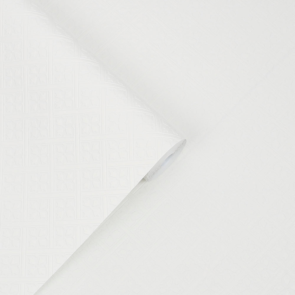 Laura Ashley Mr Jones Paintable White Wallpaper Wallpaper
