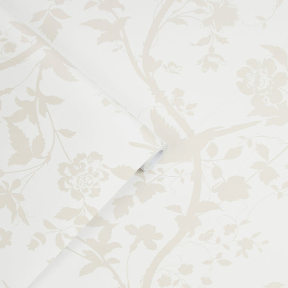 Laura Ashley Oriental Garden Pearlescent White Wallpaper Wallpaper