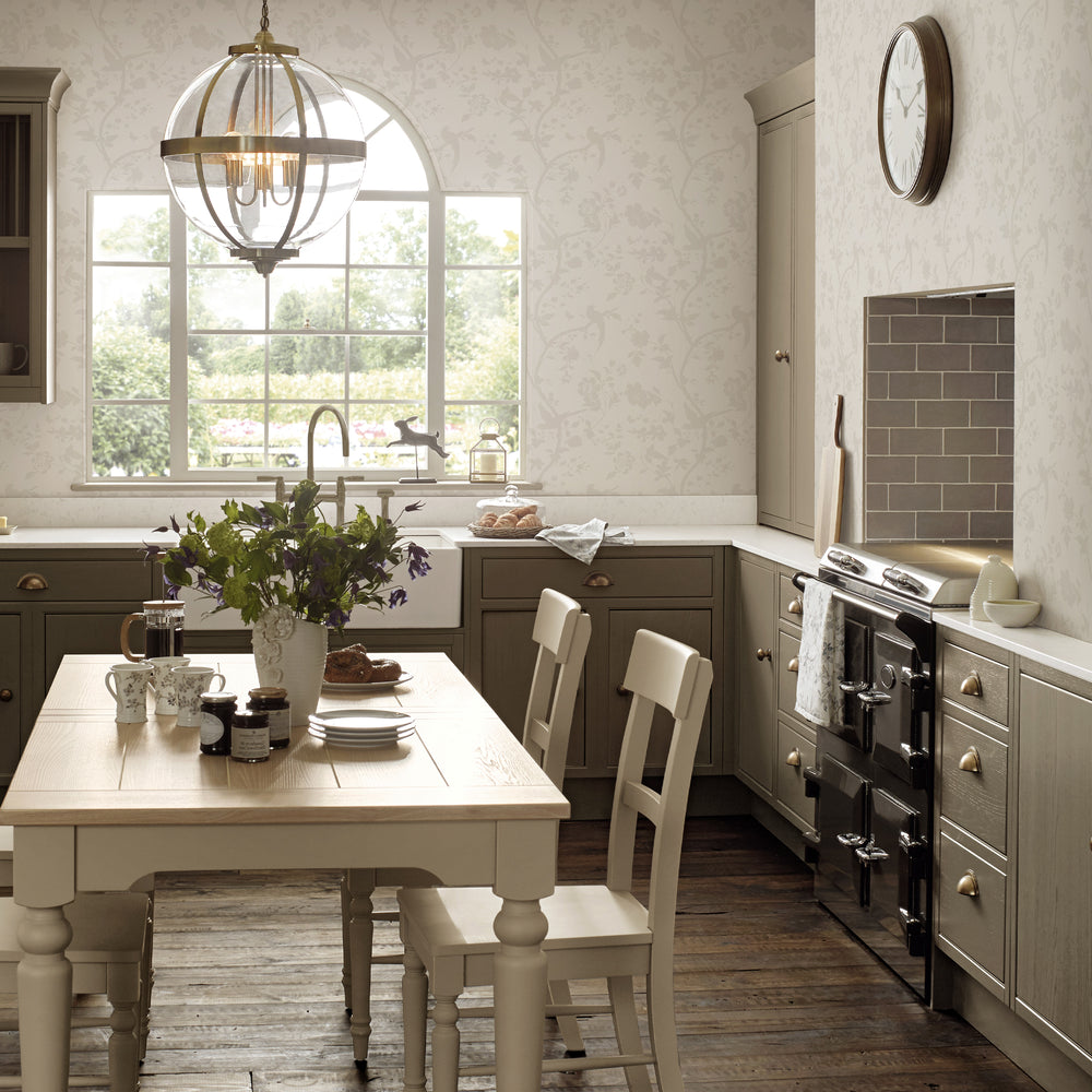 Laura Ashley Oriental Garden Pearlescent White Wallpaper Wallpaper