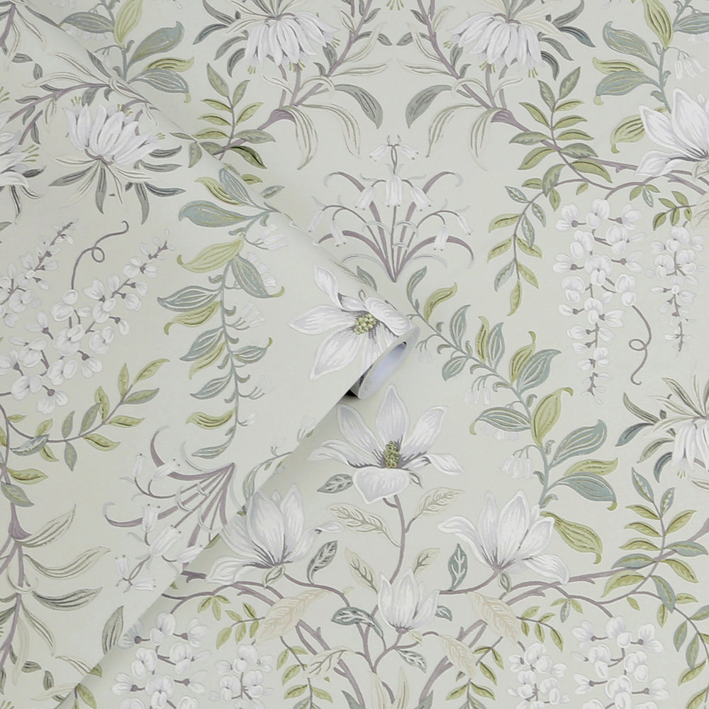 Laura Ashley Parterre Dark Seaspray Wallpaper Wallpaper