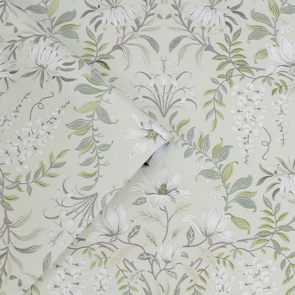 Laura Ashley Parterre Dark Seaspray Wallpaper Wallpaper