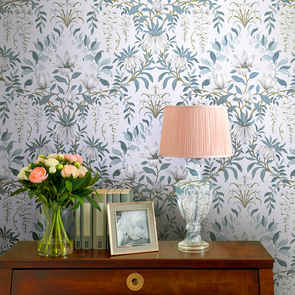Laura Ashley Parterre Dark Seaspray Wallpaper Wallpaper