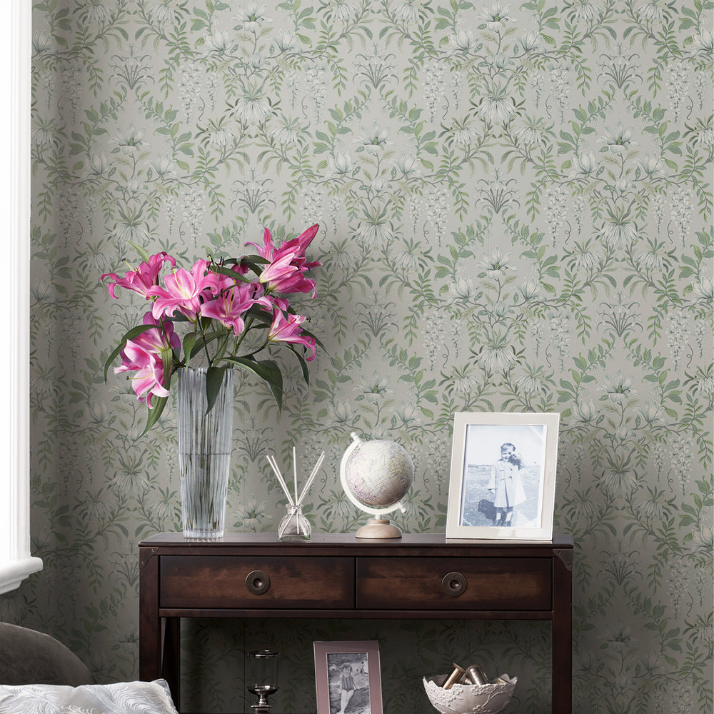 Laura Ashley Parterre Dark Seaspray Wallpaper Wallpaper
