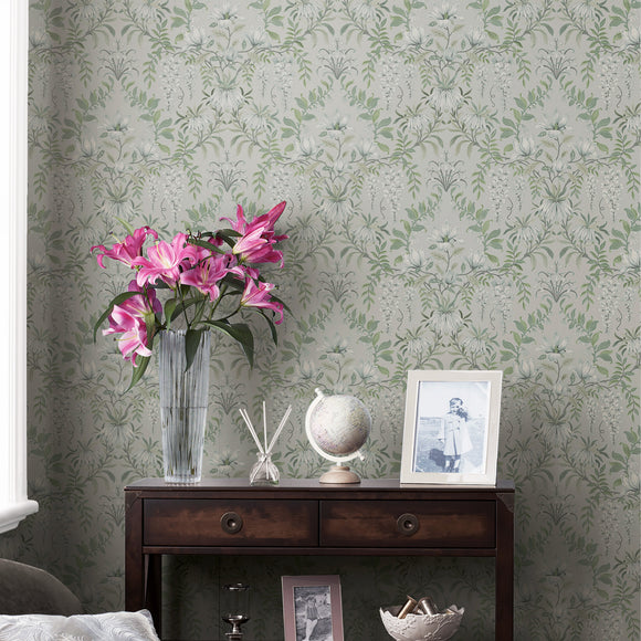 Laura Ashley Parterre Dark Seaspray Wallpaper Wallpaper