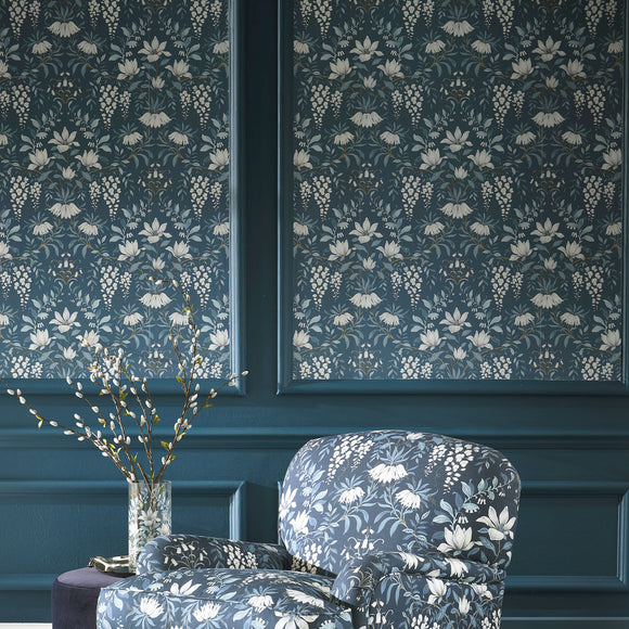 Laura Ashley Parterre Dark Seaspray Wallpaper Wallpaper