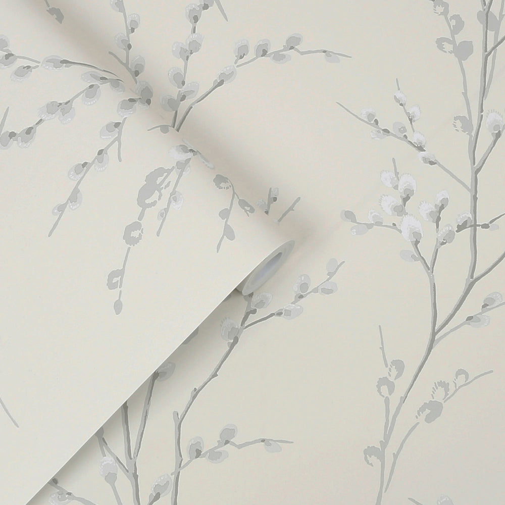 Laura Ashley Pussy Willow Dove Grey Wallpaper