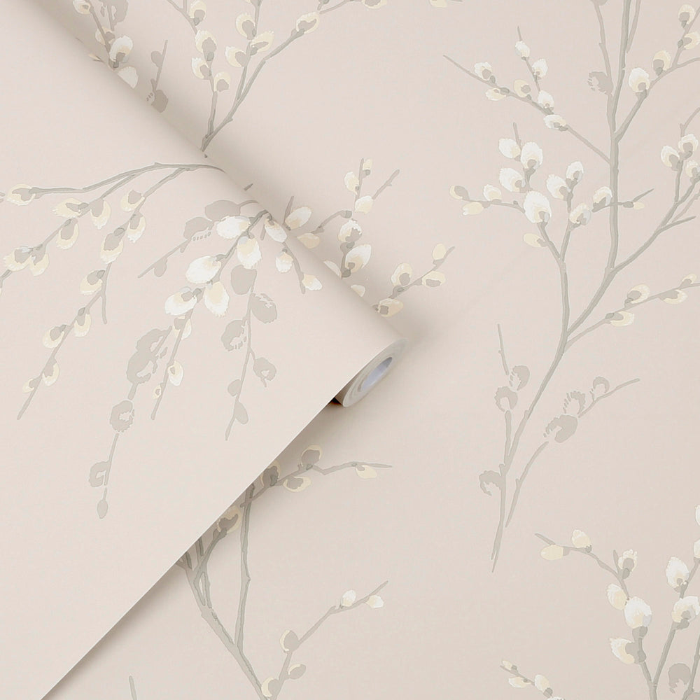 Laura Ashley Pussy Willow Dove Grey Wallpaper