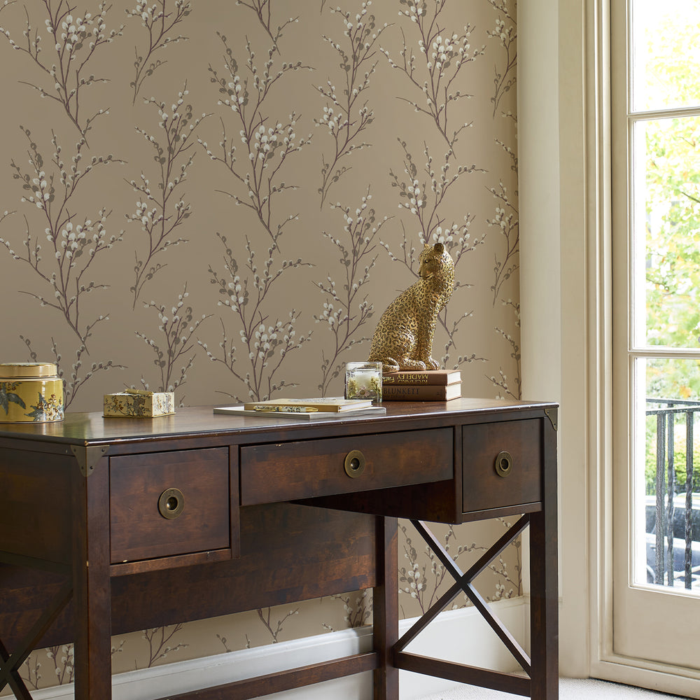Laura Ashley Pussy Willow Dove Grey Wallpaper