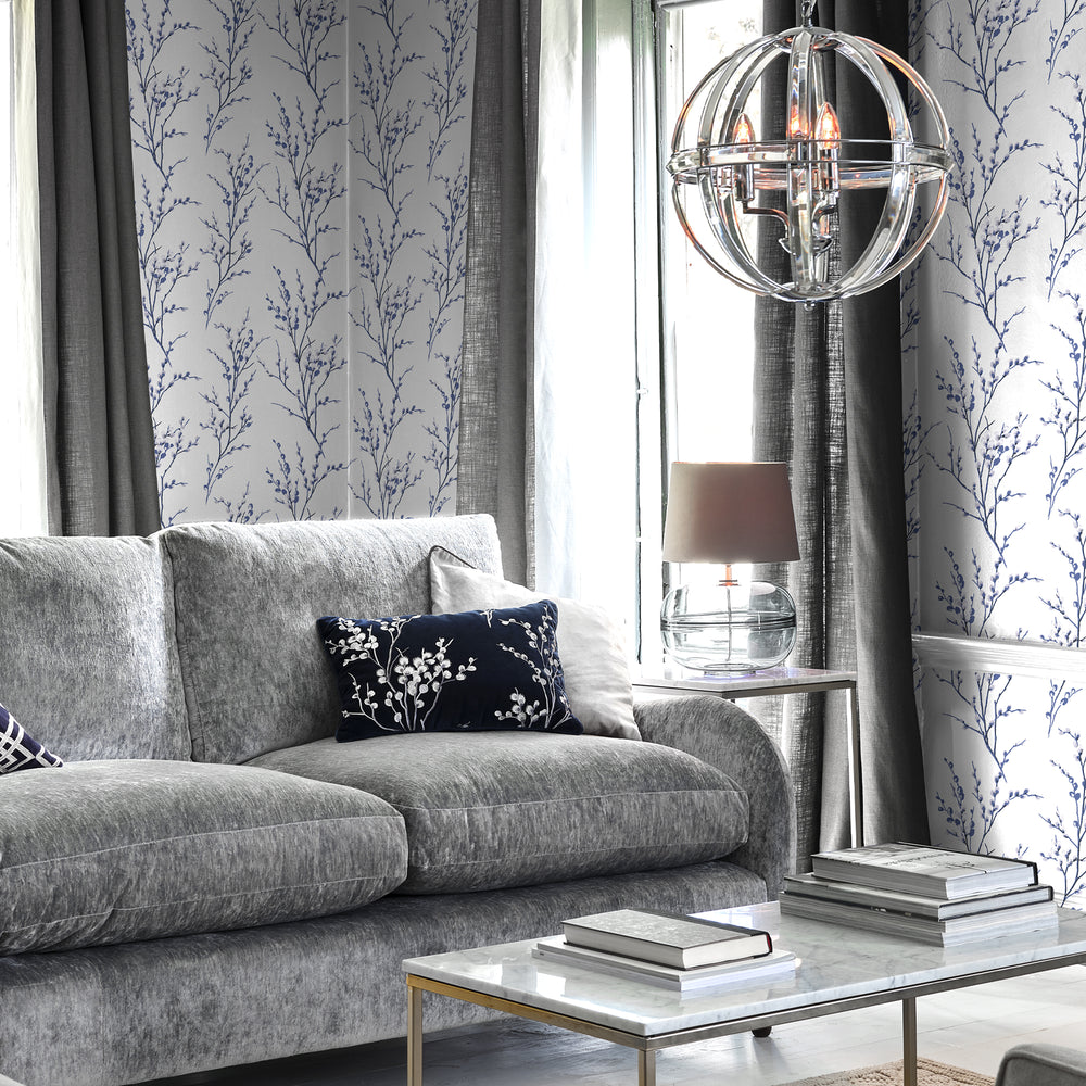 Laura Ashley Pussy Willow Dove Grey Wallpaper