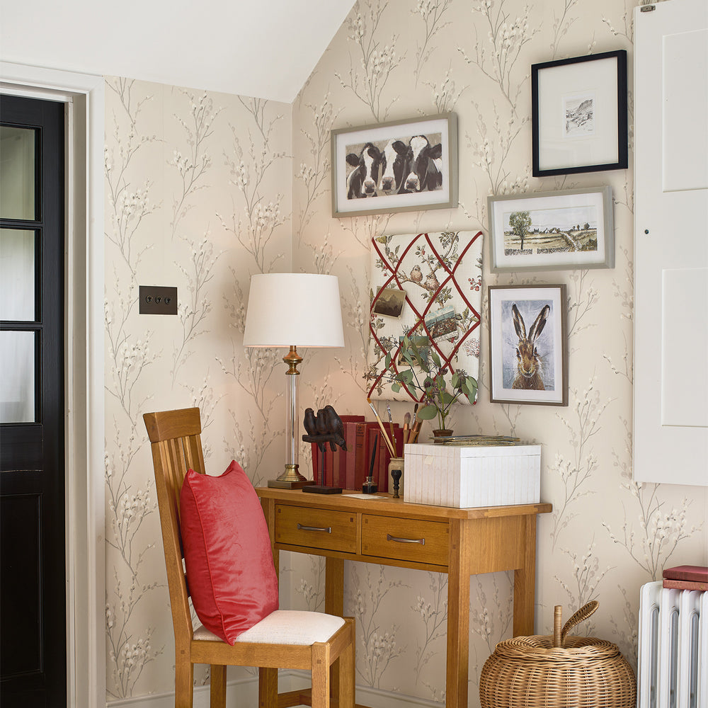 Laura Ashley Pussy Willow Dove Grey Wallpaper