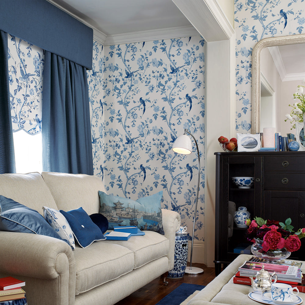Laura Ashley Summer Palace Duck Egg Wallpaper Wallpaper