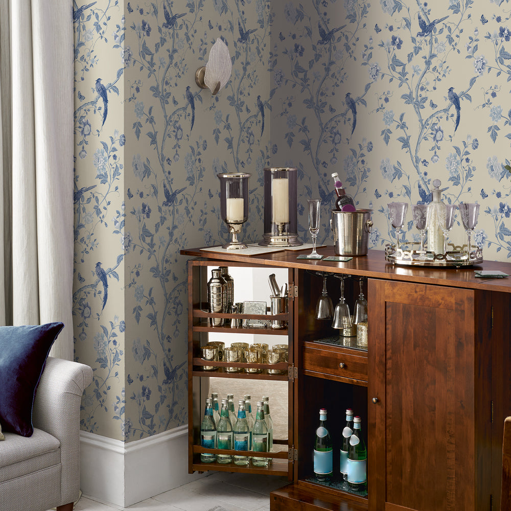 Laura Ashley Summer Palace Duck Egg Wallpaper Wallpaper