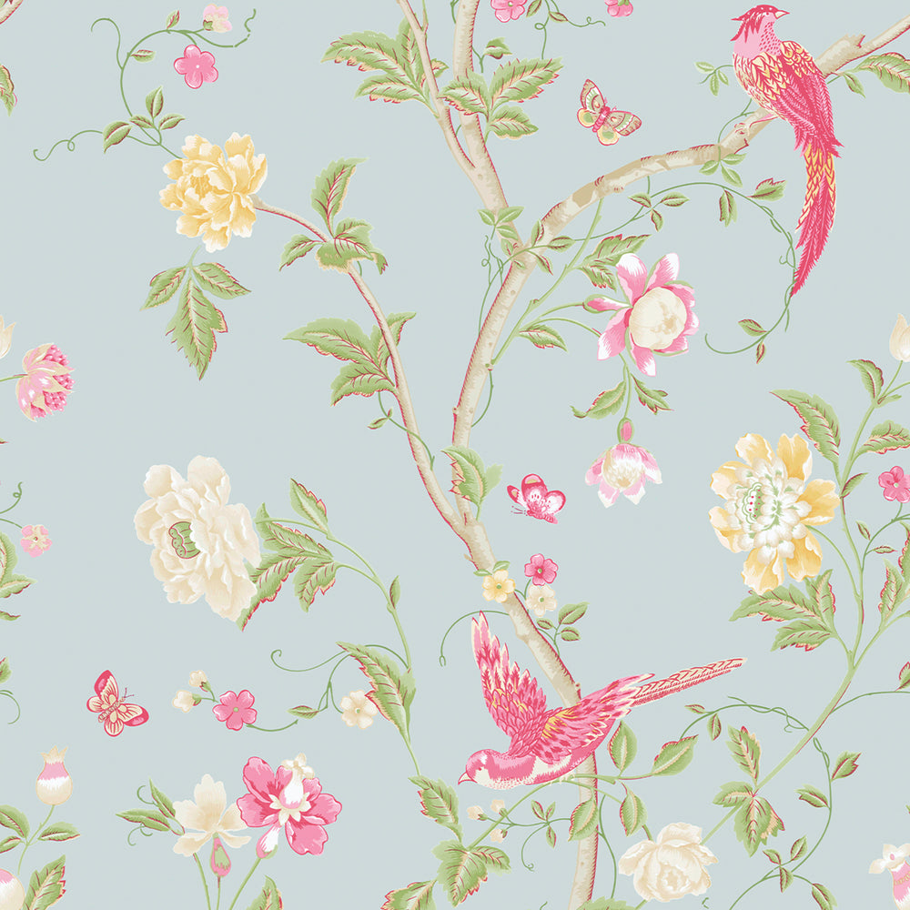 Laura Ashley Summer Palace Duck Egg Wallpaper Wallpaper