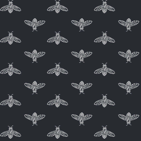 Block Print Bee Wallpaper Sample Swatch