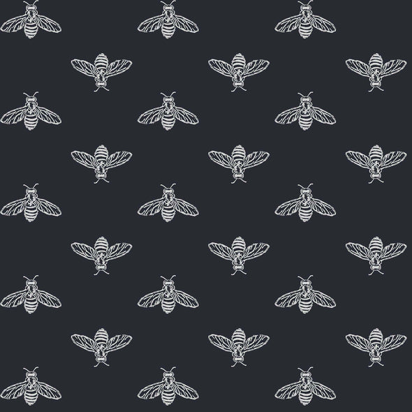 Block Print Bee Wallpaper Sample Swatch