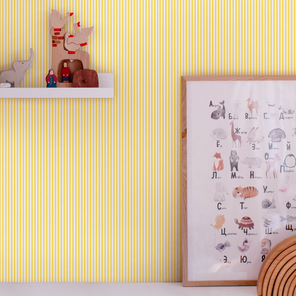 Joules Country Critters Ticking Stripe Wallpaper