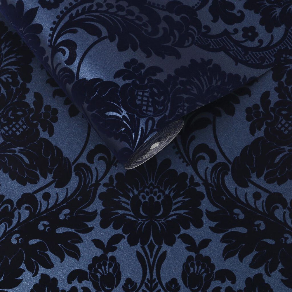 Gothic Damask Flock Wallpaper