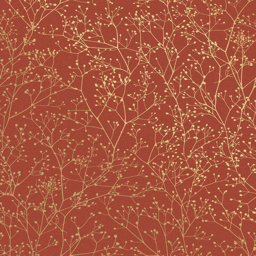 Clarissa Hulse Gypsophila Airforce Blue and Soft Gold Wallpaper