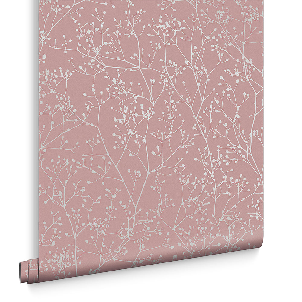 Clarissa Hulse Gypsophila Airforce Blue and Soft Gold Wallpaper