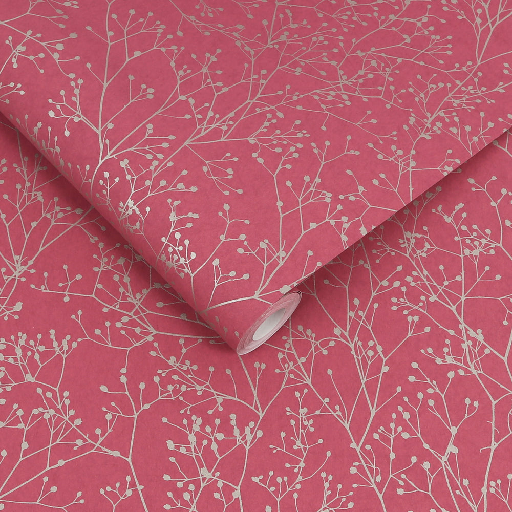 Clarissa Hulse Gypsophila Airforce Blue and Soft Gold Wallpaper