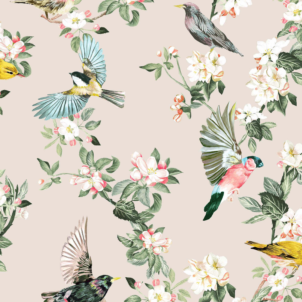 Joules Handford Garden Birds Wallpaper Sample Swatch