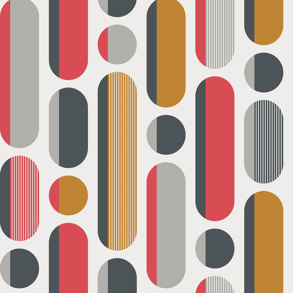 Envy Morse Coral/Navy Wallpaper
