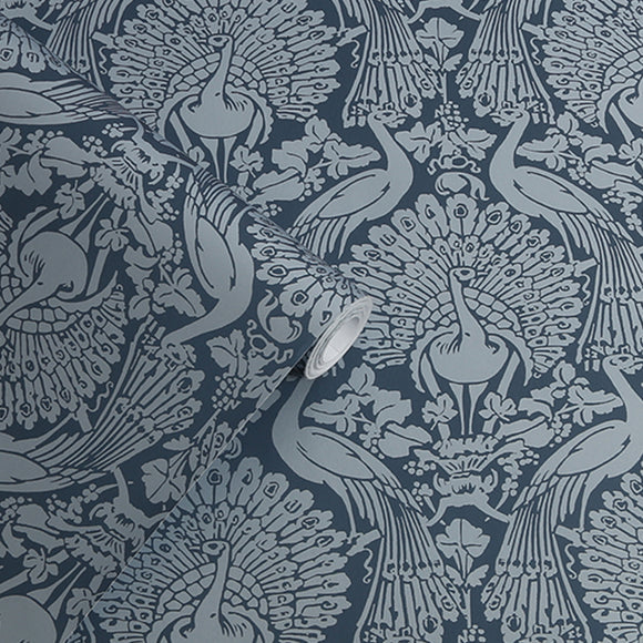 Peacock Damask Wallpaper