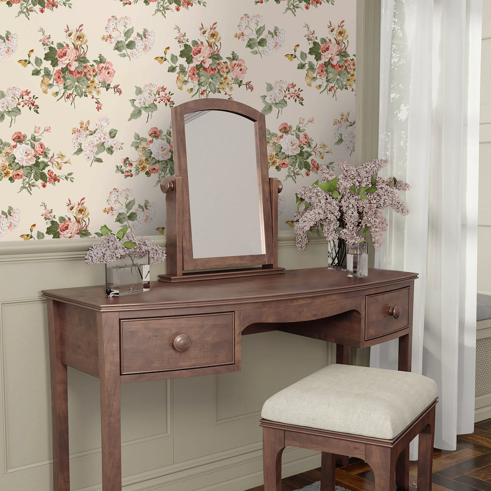 Laura Ashley Laura Ashley Rosemore Midnight Seaspray Wallpaper Wallpaper