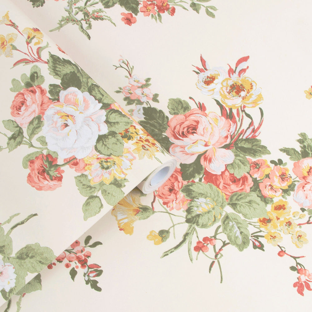 Laura Ashley Laura Ashley Rosemore Midnight Seaspray Wallpaper Wallpaper