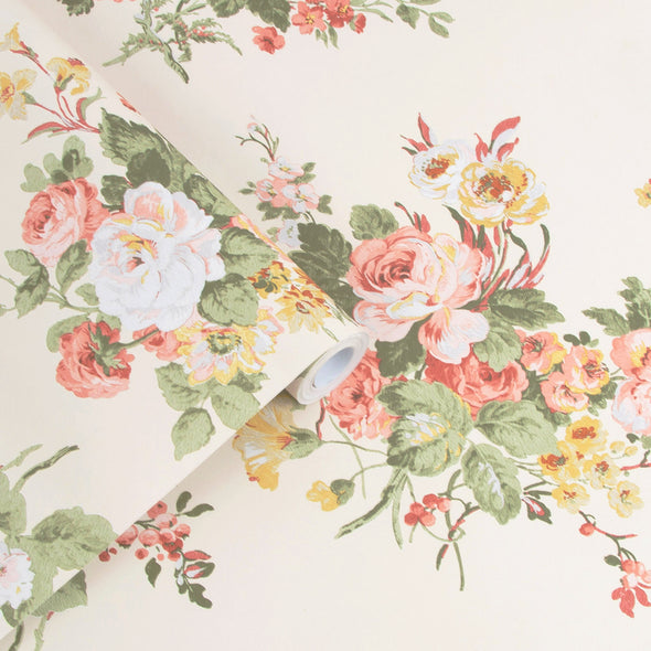 Laura Ashley Laura Ashley Rosemore Midnight Seaspray Wallpaper Wallpaper