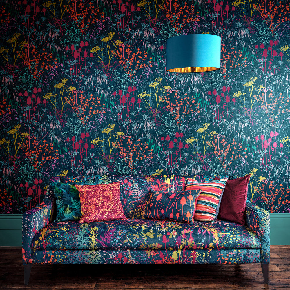 Clarissa Hulse Summer Border Blue Wallpaper