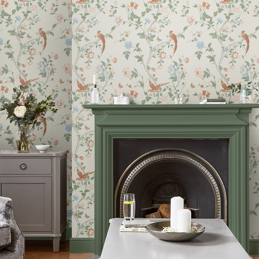 Laura Ashley Summer Palace Duck Egg Wallpaper Wallpaper