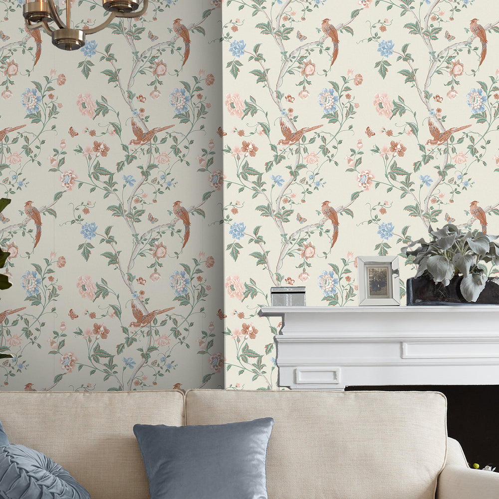 Laura Ashley Summer Palace Duck Egg Wallpaper Wallpaper