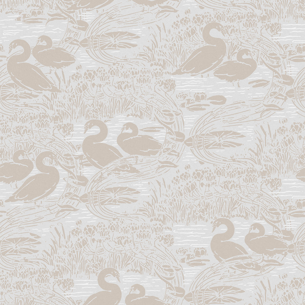 Laura Ashley Swans Wallpaper Dove Grey Wallpaper