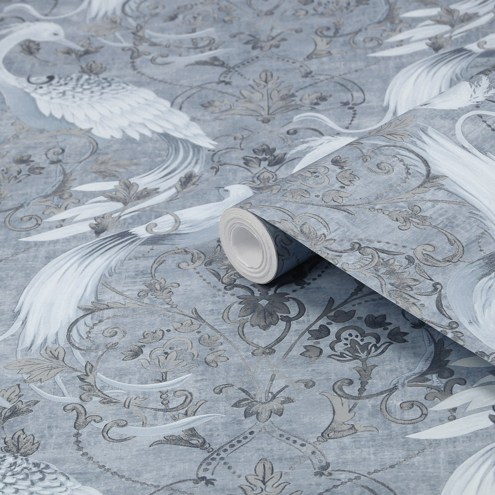 Laura Ashley Tregaron Wallpaper Midnight Blue Wallpaper