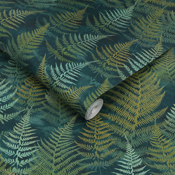 Clarissa Hulse Woodland Fern Emerald Wallpaper